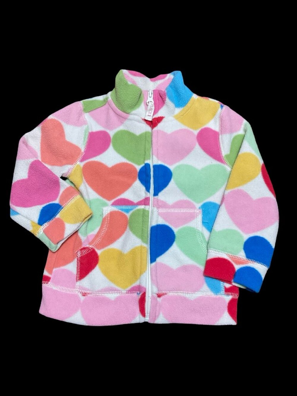 🌻10/$25 - Multicolored Heart Print Fleece Sweater